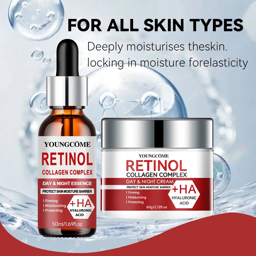 retinol rejuvenating Cream and Serum Set with collagen and Vitamin E